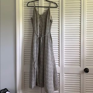 Sienna sky white leopard print midi dress